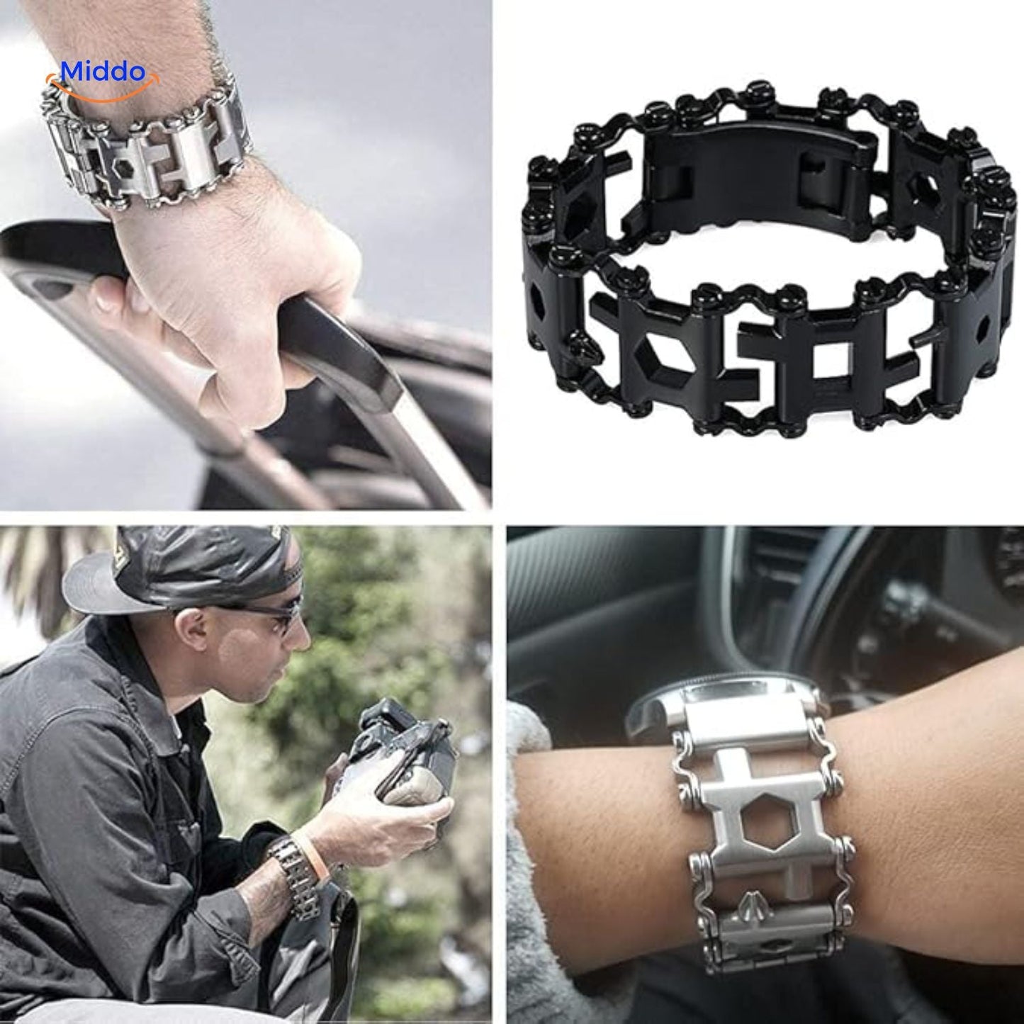 Stainless Steel Tool Bracelet | 29-in-1 Multi-Function Wristband for Any Task