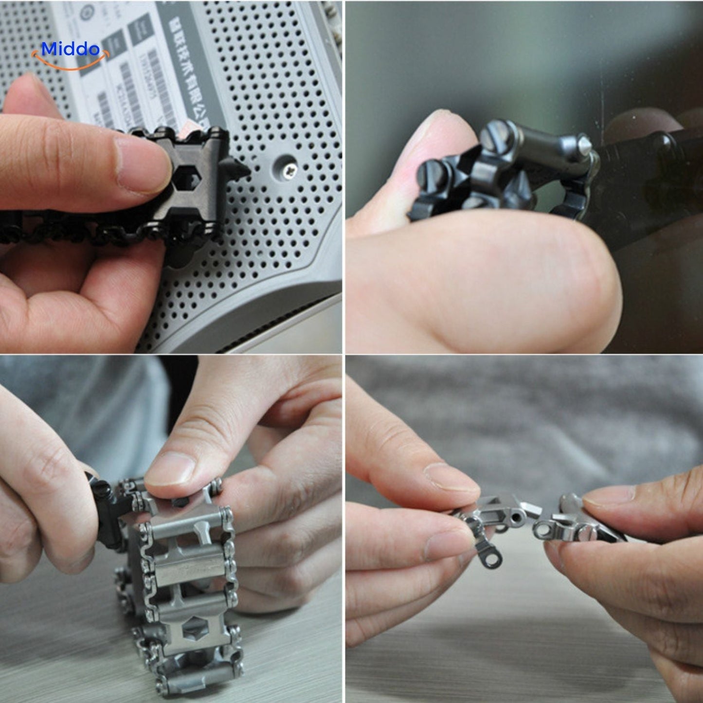 Stainless Steel Tool Bracelet | 29-in-1 Multi-Function Wristband for Any Task