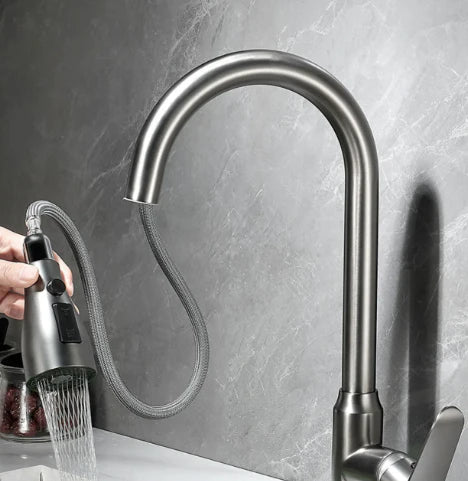 Modern Faucet with Pull-Out Spray Nozzle and Sensor