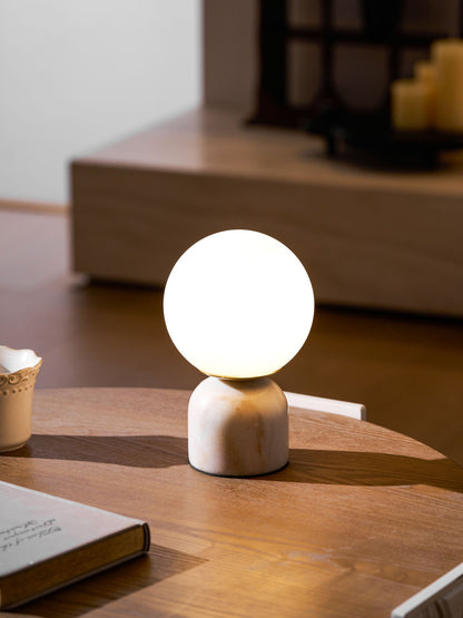Modern Marble Table Lamp with Sphere Design and Warm Glow