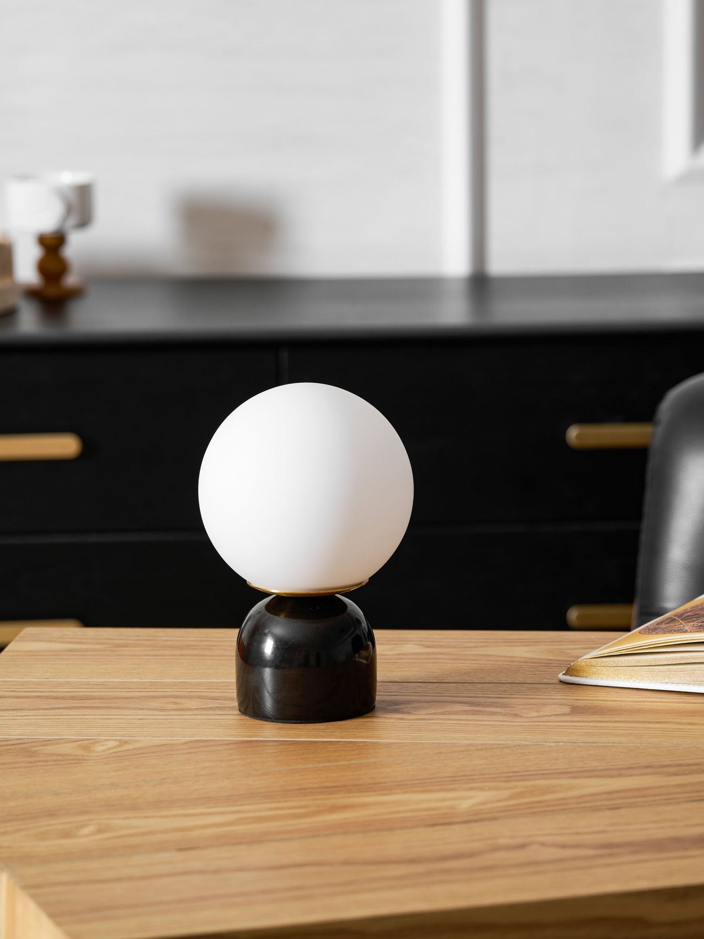 Modern Marble Table Lamp with Sphere Design and Warm Glow