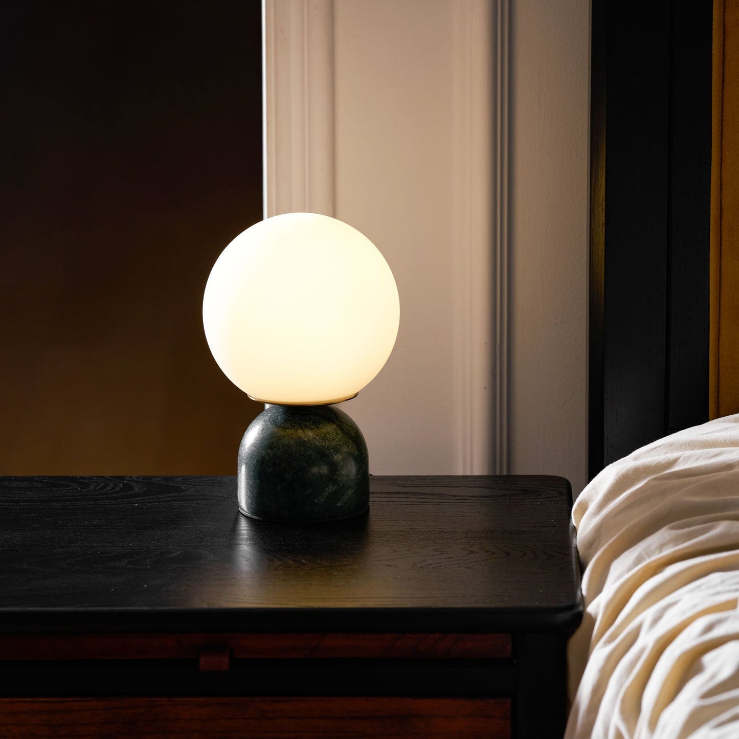 Modern Marble Table Lamp with Sphere Design and Warm Glow