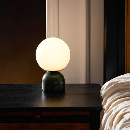 Modern Marble Table Lamp with Sphere Design and Warm Glow