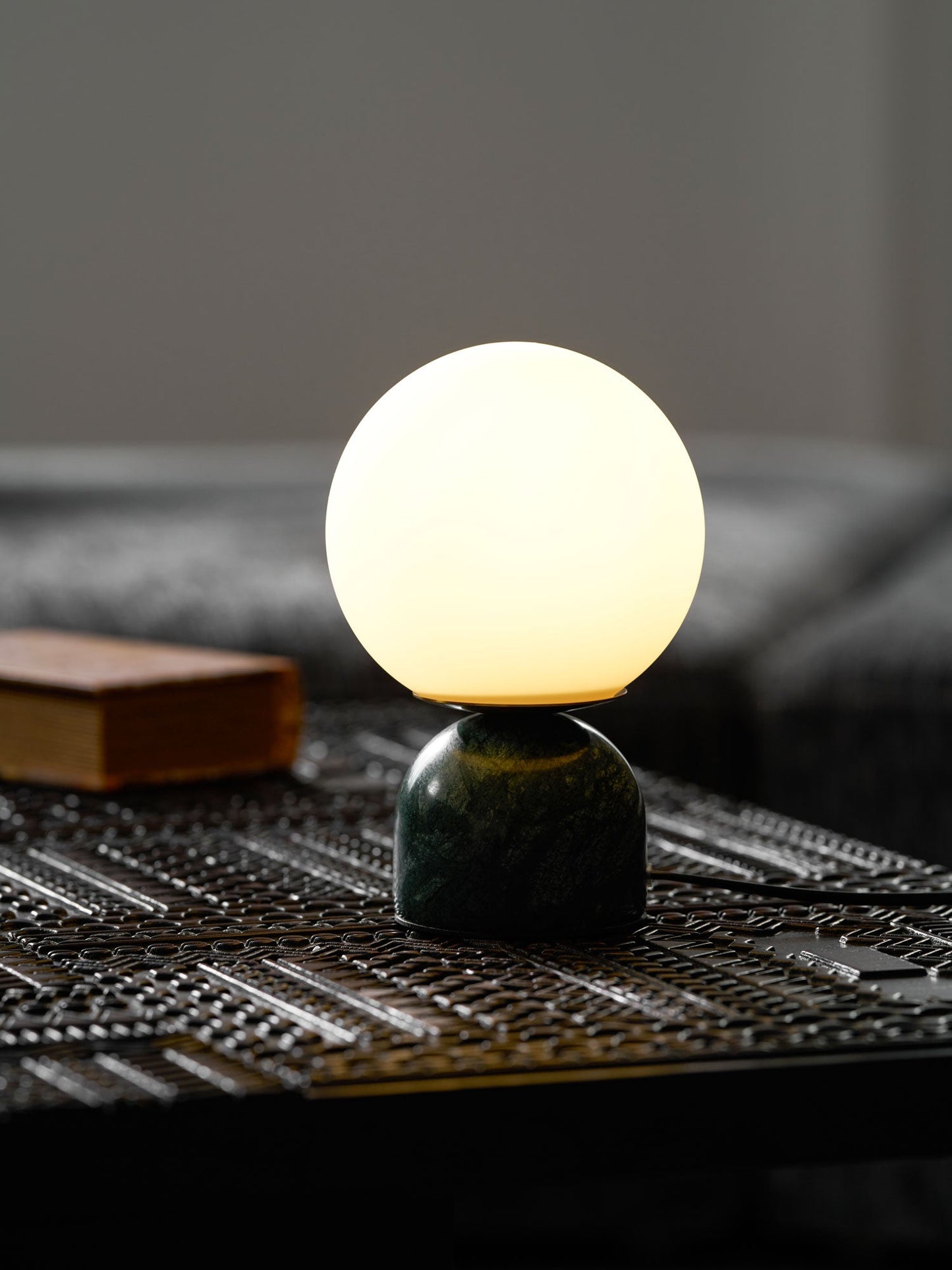 Modern Marble Table Lamp with Sphere Design and Warm Glow