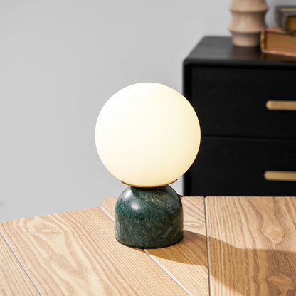 Modern Marble Table Lamp with Sphere Design and Warm Glow