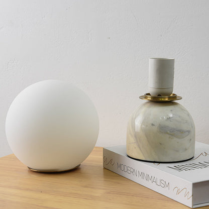 Modern Marble Table Lamp with Sphere Design and Warm Glow