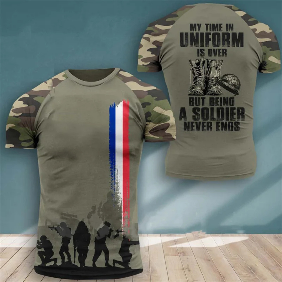 Camouflage Army T-Shirt for Men in Military Style