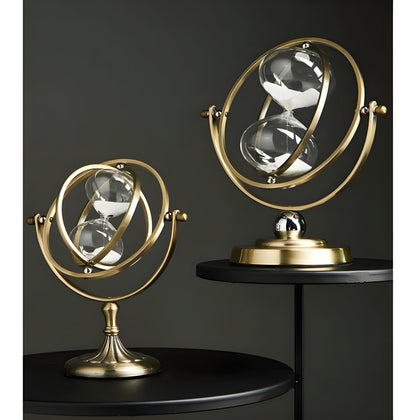 Elegant Gold-Framed Hourglass Clock – Timeless Design Decor