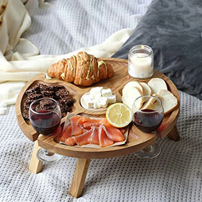 Stylish Wooden Snack Tray with Elegant Design