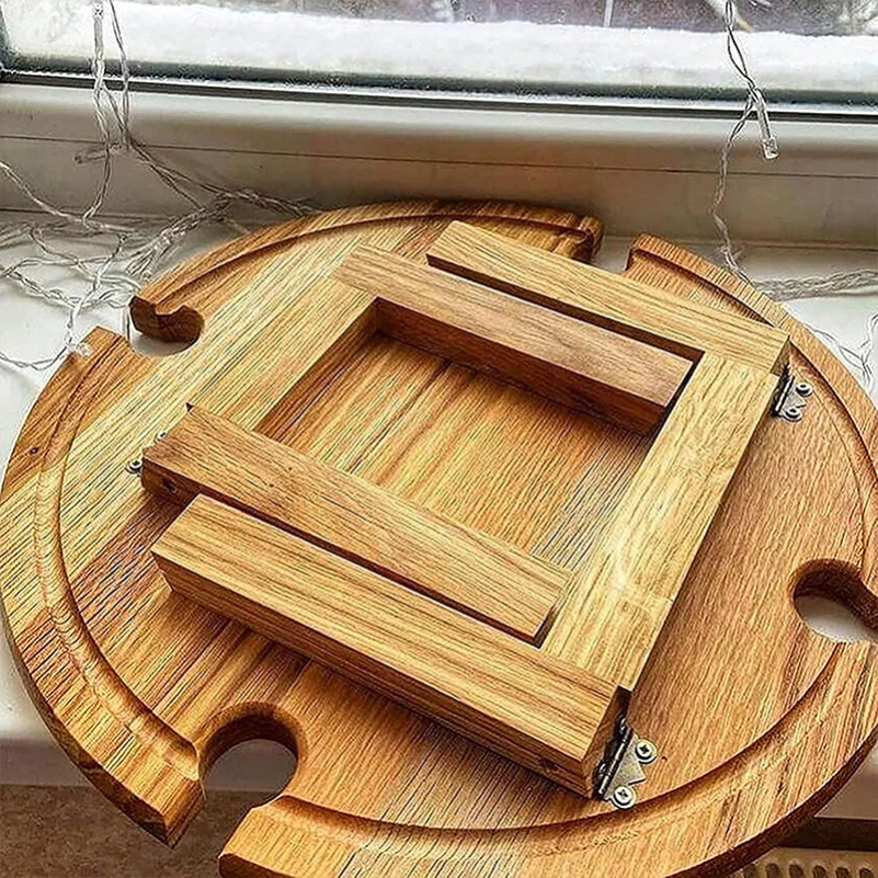 Stylish Wooden Snack Tray with Elegant Design