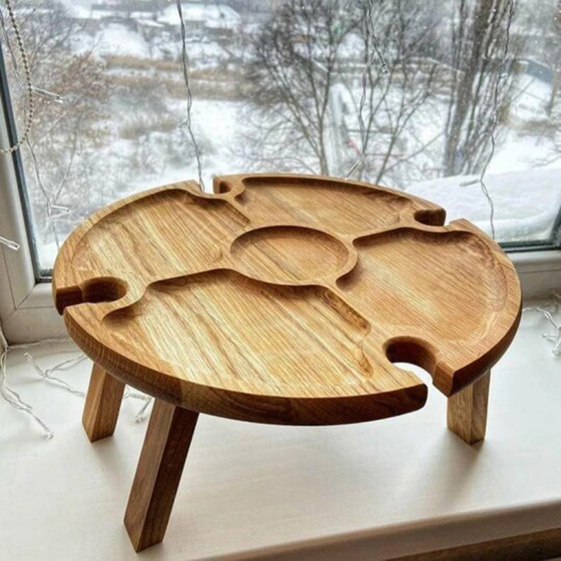 Stylish Wooden Snack Tray with Elegant Design