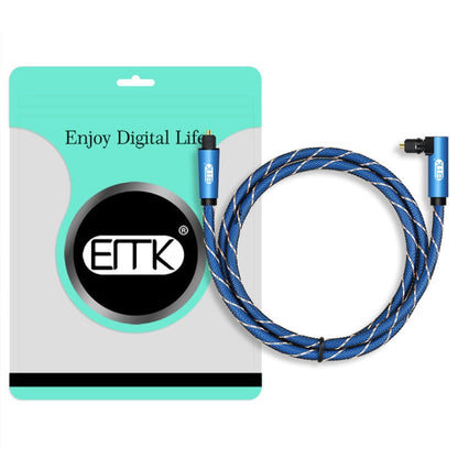 Adjustable 90-Degree Right Angle Nylon Woven Optical Audio Cable, 8m (Blue) - 360-Degree Rotatable Plug