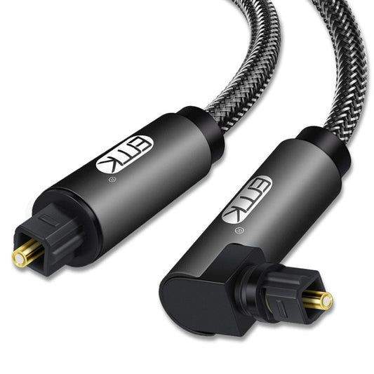 Adjustable 90 Degree Swivel Plug - 8m Nylon Woven Optical Audio Cable (Black)