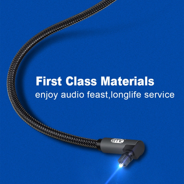 Adjustable 90 Degree Swivel Plug - 8m Nylon Woven Optical Audio Cable (Black)