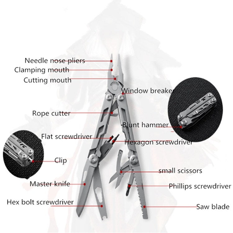 14-in-1 Folding Multifunctional Pliers - EDC Tool for Camping & Survival