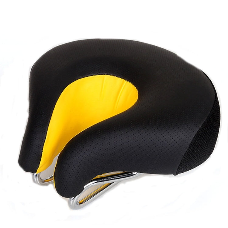 Thick Soft Cushion Noseless Bicycle Saddle for Mountain Bikes (Yellow)