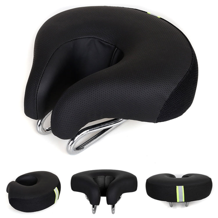 Thickened Soft Cushion Noseless Bicycle Seat for Mountain Bikes (Black)