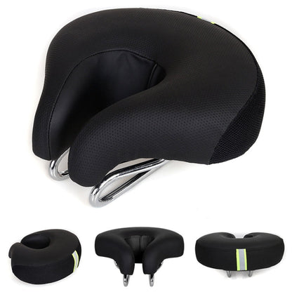 Thickened Soft Cushion Noseless Bicycle Seat for Mountain Bikes (Black)