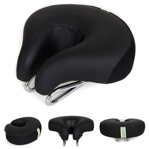 Thickened Soft Cushion Noseless Bicycle Seat for Mountain Bikes (Black)
