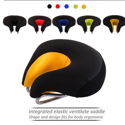 Nose-less Mountain Bike Saddle with Thick Soft Padding – Red