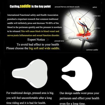 Nose-less Mountain Bike Saddle with Thick Soft Padding – Red
