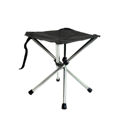 Portable Folding Stool for Camping, Beach, Fishing - Stainless Steel, Size L