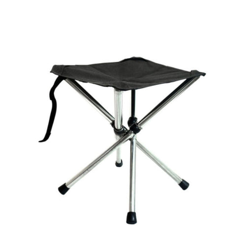 Portable Folding Stool for Camping, Beach, Fishing - Stainless Steel, Size L