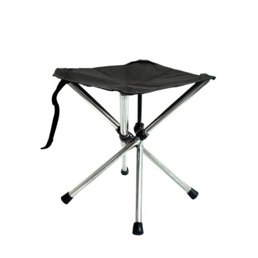 Portable Folding Stool for Camping, Beach, Fishing - Stainless Steel, Size L