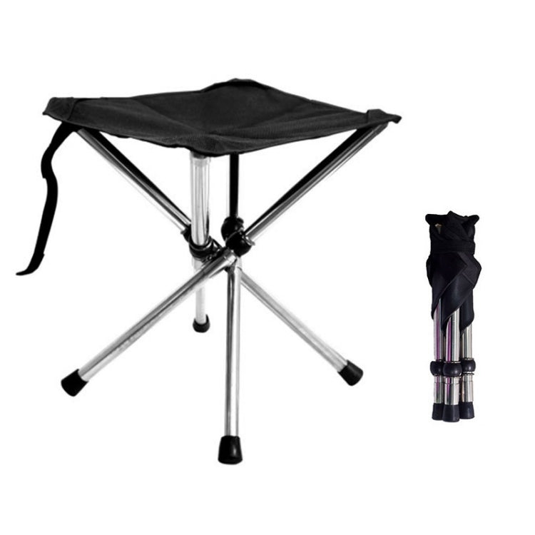 Portable Folding Stool for Camping, Beach, Fishing - Stainless Steel, Size L