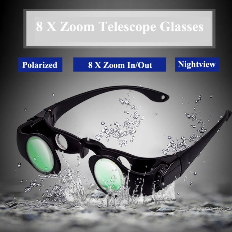 8x Zoomable Fishing Binoculars with Telescope and Three-Color Clip