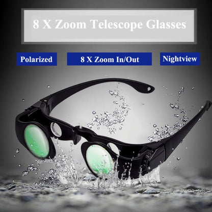 8x Zoomable Fishing Binoculars with Telescope and Three-Color Clip