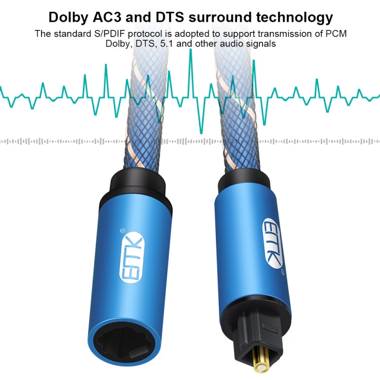 3m Digital Optical Audio Extension Cable – Male to Female SPDIF (Blue)