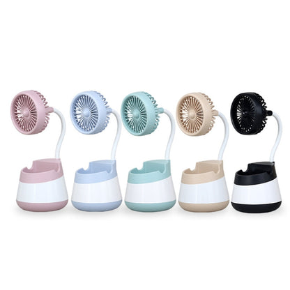 Portable Desktop Fan with Phone Holder Function - USB Charging (Pink)