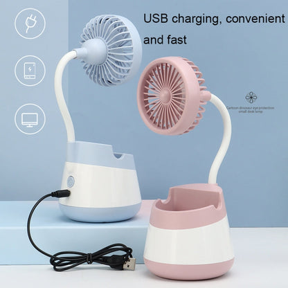 Portable Desktop Fan with Phone Holder Function - USB Charging (Pink)