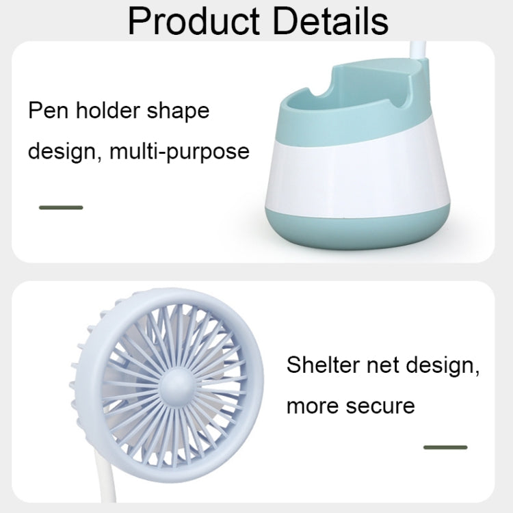 Portable Desktop Fan with Phone Holder Function - USB Charging (Pink)