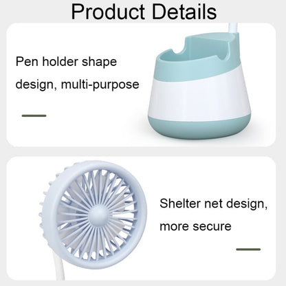 Portable Desktop Fan with Phone Holder Function - USB Charging (Pink)