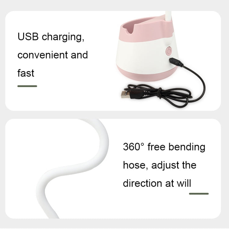 Portable Desktop Fan with Phone Holder Function - USB Charging (Pink)