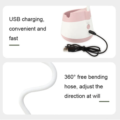 Portable Desktop Fan with Phone Holder Function - USB Charging (Pink)