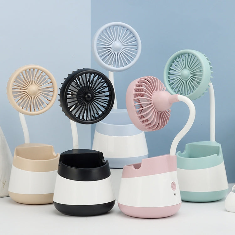 Portable Desktop Fan with Phone Holder Function - USB Charging (Pink)