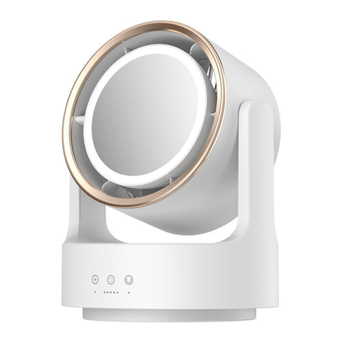 Multifunctional Desktop Fan with LED Light and USB Plug - 3 in 1 with Mirror