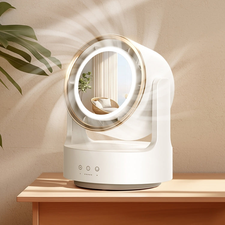 Multifunctional Desktop Fan with LED Light and USB Plug - 3 in 1 with Mirror