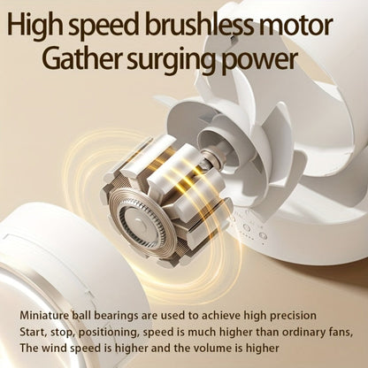 Multifunctional Desktop Fan with LED Light and USB Plug - 3 in 1 with Mirror