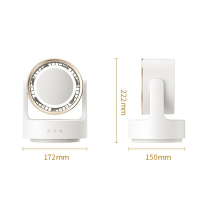 Multifunctional Desktop Fan with LED Light and USB Plug - 3 in 1 with Mirror