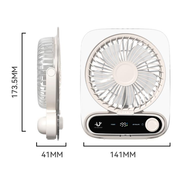 Wall-Mounted Desktop Fan with 199 Speeds, Handle, Light, and Aromatherapy Cotton (Clear Black)