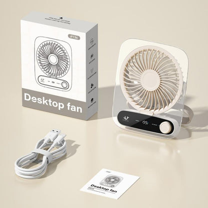 Wall-Mounted Desktop Fan with 199 Speeds, Handle, Light, and Aromatherapy Cotton (Clear Black)