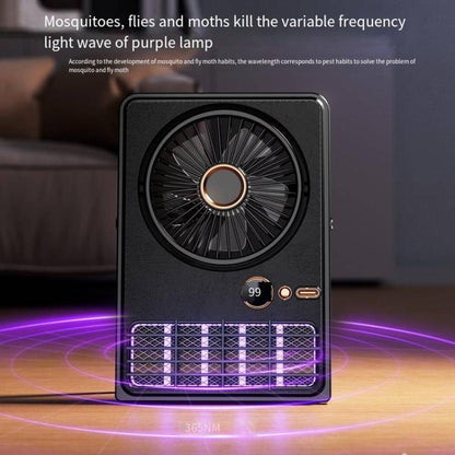 Desktop LED Fan and Mosquito Killer Lamp Combo, Plug-in Black
