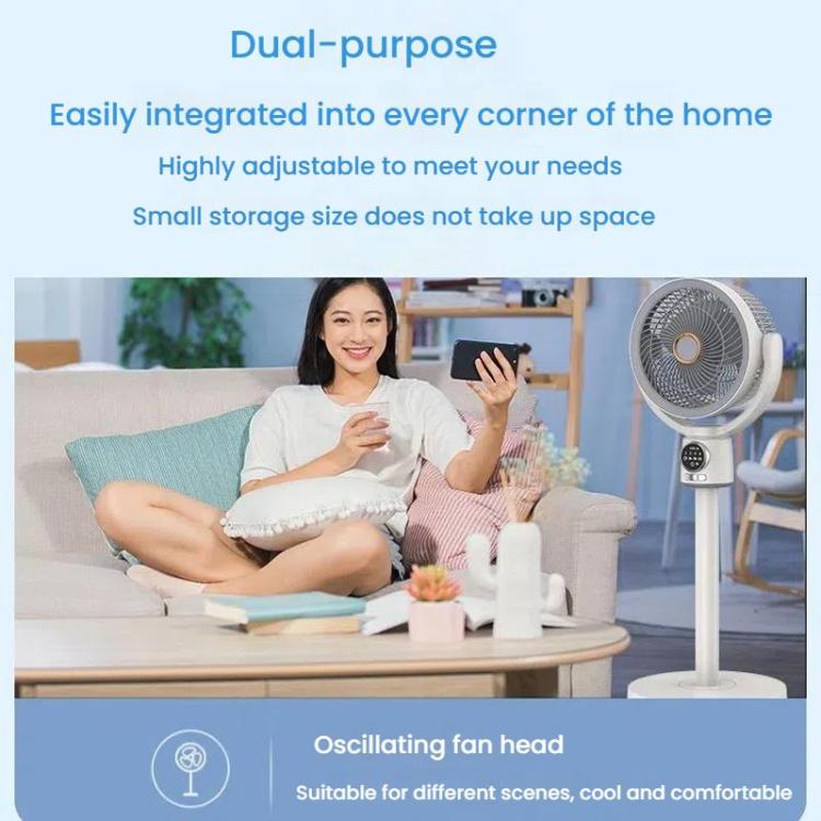 Rechargeable Standing Fan with Remote Control and Timer - Turbo Air Circulator