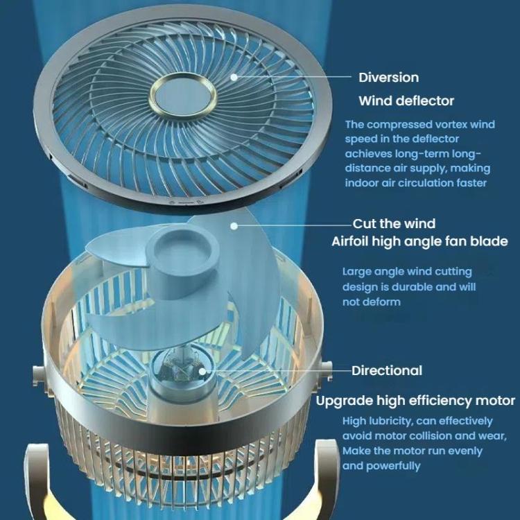 Rechargeable Standing Fan with Remote Control and Timer - Turbo Air Circulator