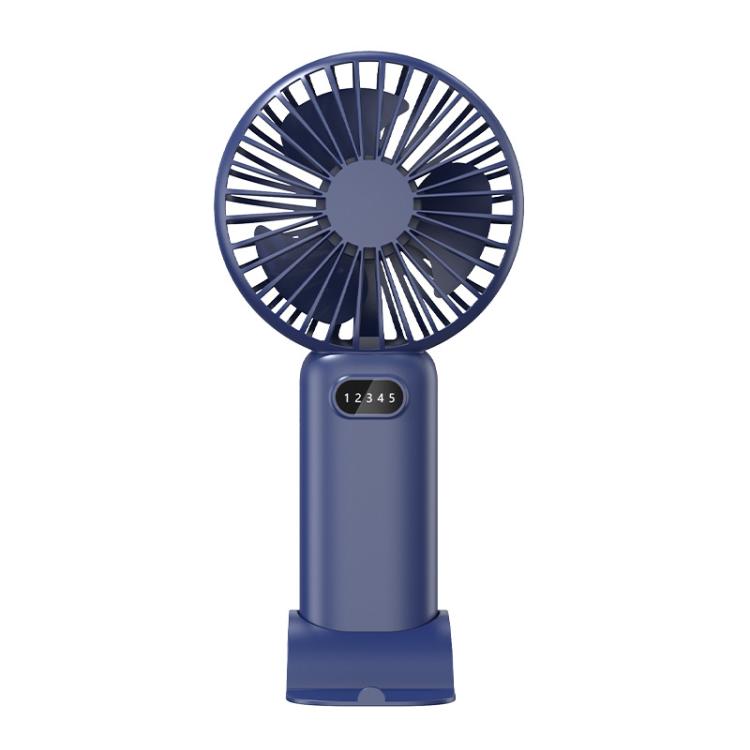 5-Speed Portable Handheld Fan with USB Charge and Desktop Stand (Navy Blue)