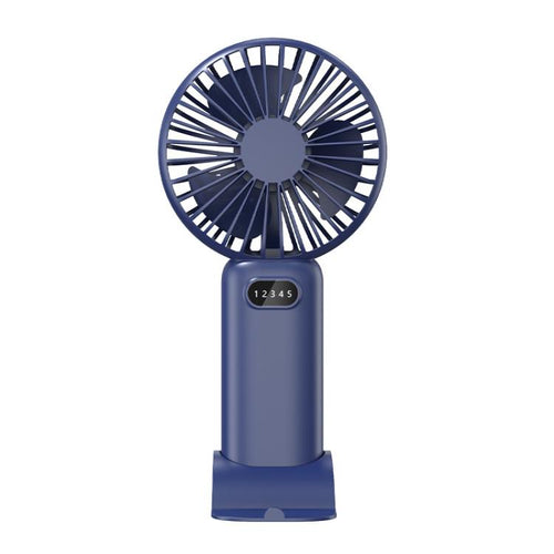 5-Speed Portable Handheld Fan with USB Charge and Desktop Stand (Navy Blue)